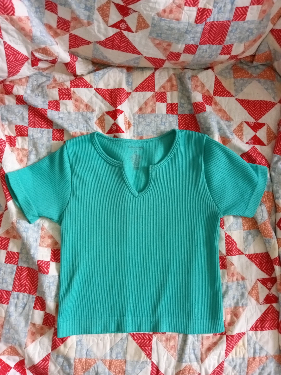 Womens- Ribbed T-Shirt  (Teal)