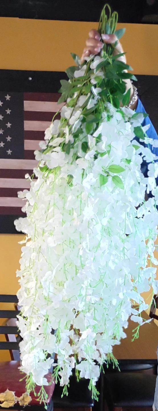 Artificial White Wisteria Hanging Flowers