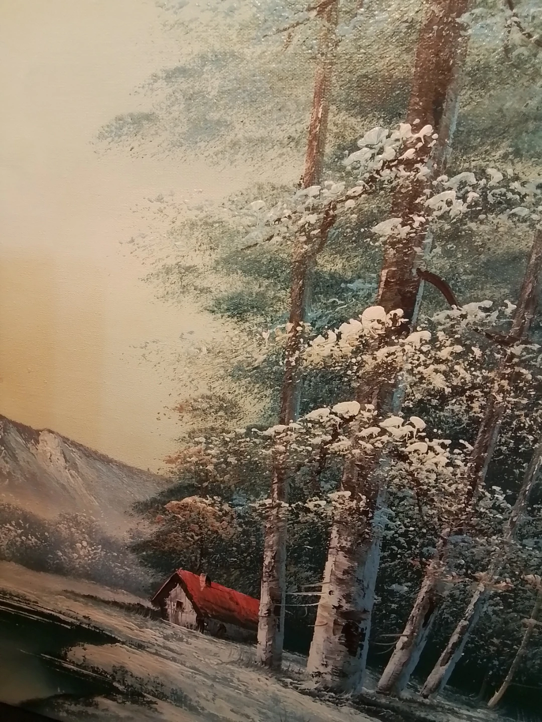 Winter landscape oil painting on canvas - photo 3