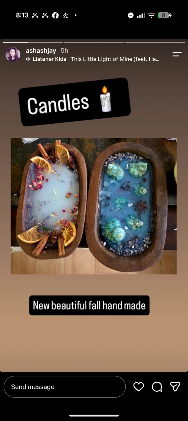 Two handmade decorative dough bowl candles