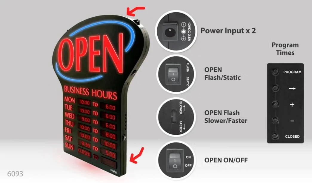 Newon Led Open Sign with Programmable Business Hours - photo 2