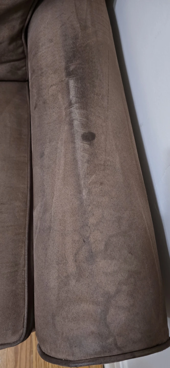 Three-Seater Brown Suede Sofa - photo 2