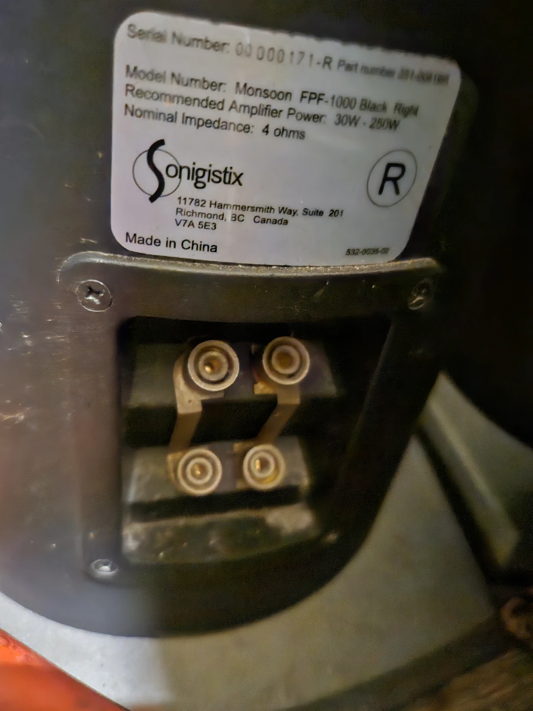 Sonigistix Monsoon FPF-1000 Right Speaker