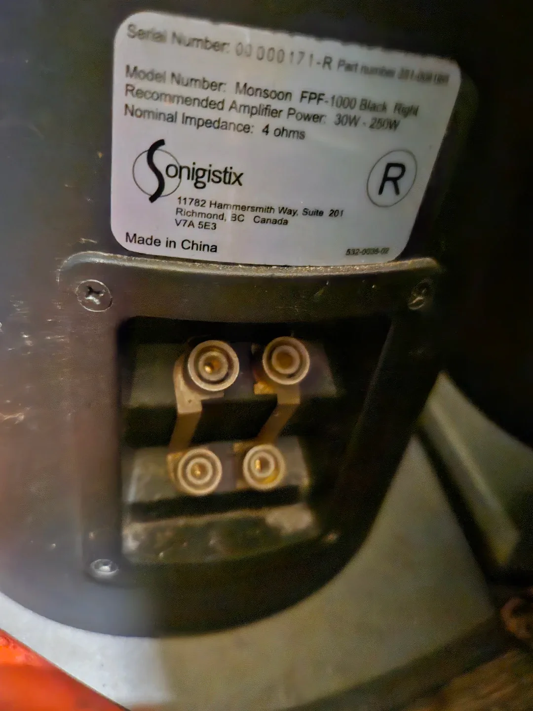 Sonigistix Monsoon FPF-1000 Right Speaker