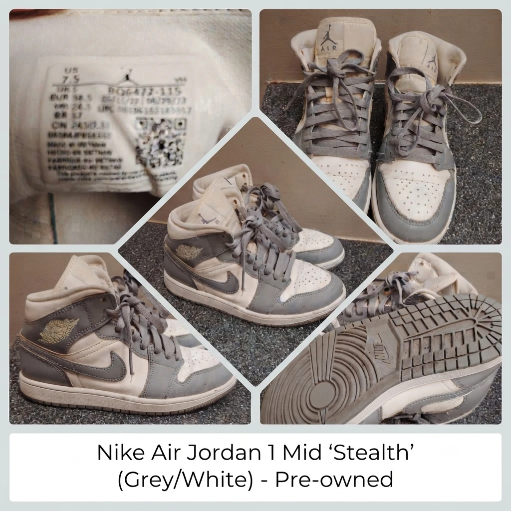 Nike Air Jordan 1 Mid "Stealth" (Grey/White)
