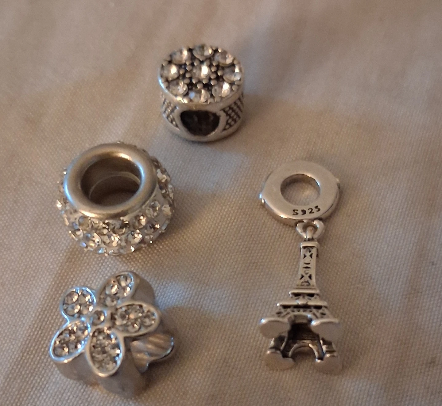 Set of 4 S925 Silver Charm Beads