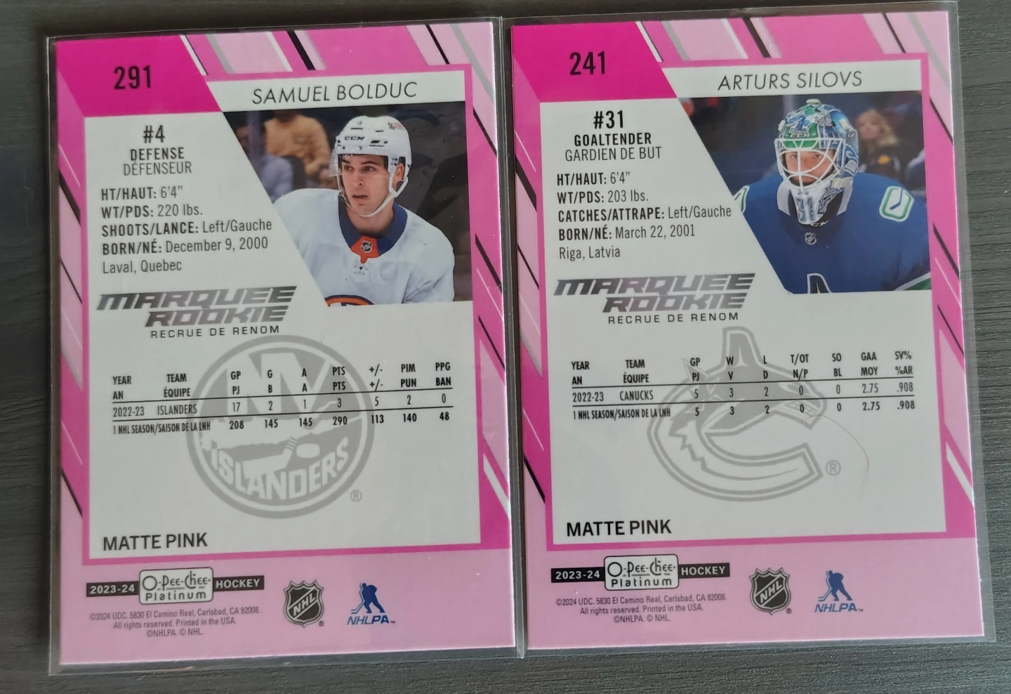 OPC Platinum Matte Pink - Bolduc & Silovs Rookie - photo 2