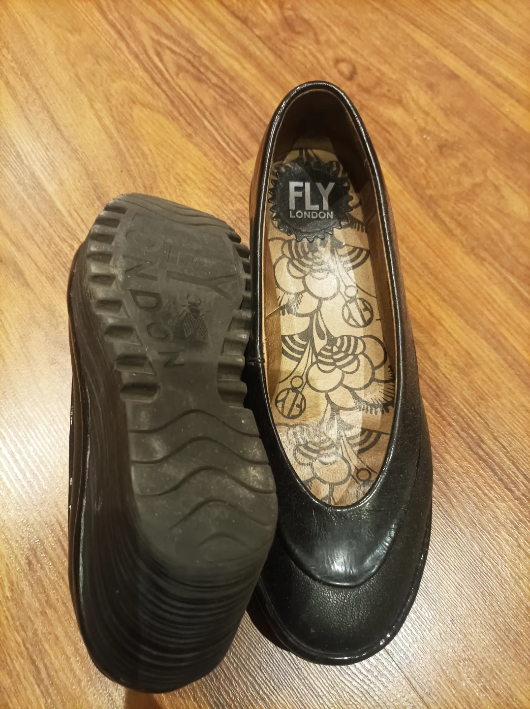 Fly London Black Wedges