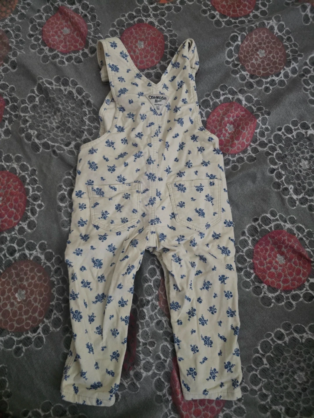 🏈 OshKosh B'gosh Floral Corduroy Overalls - photo 2