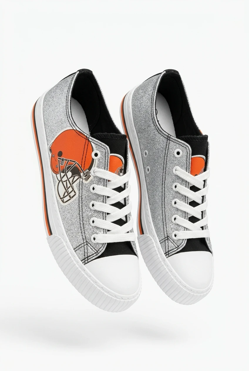 FOCO Cleveland Browns Women's Glitter Sneakers