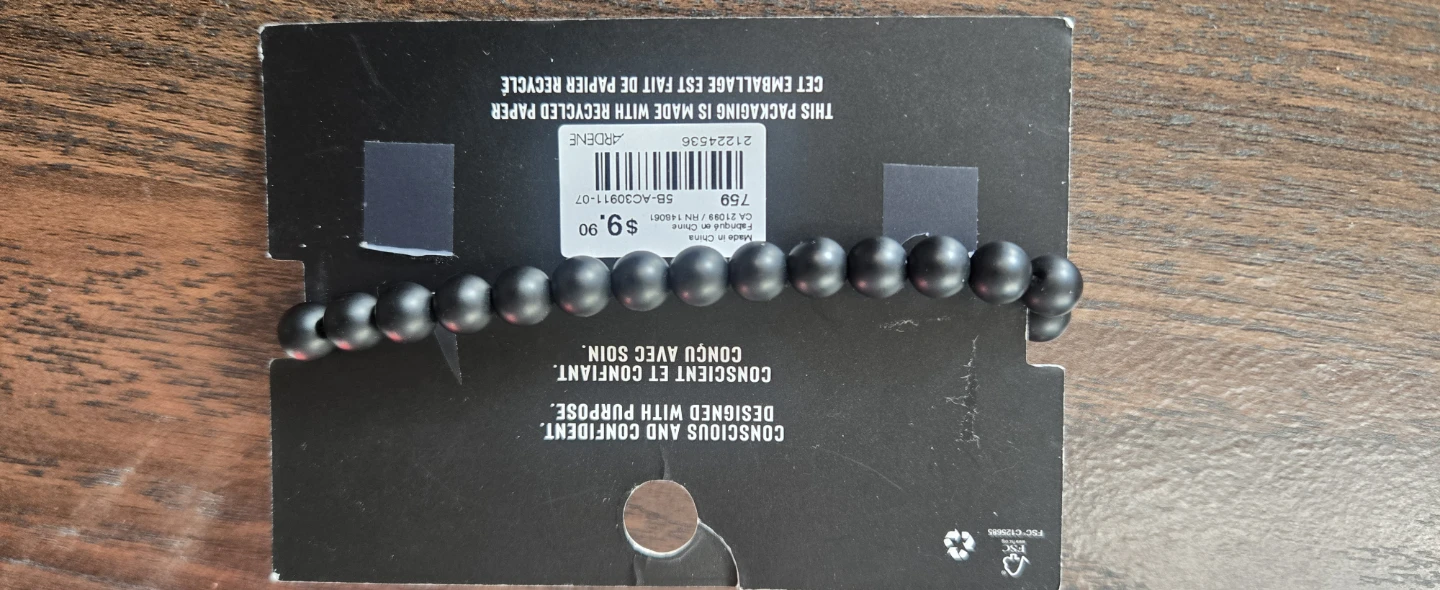 Ardene Man Matte Black Bead Bracelet - photo 3