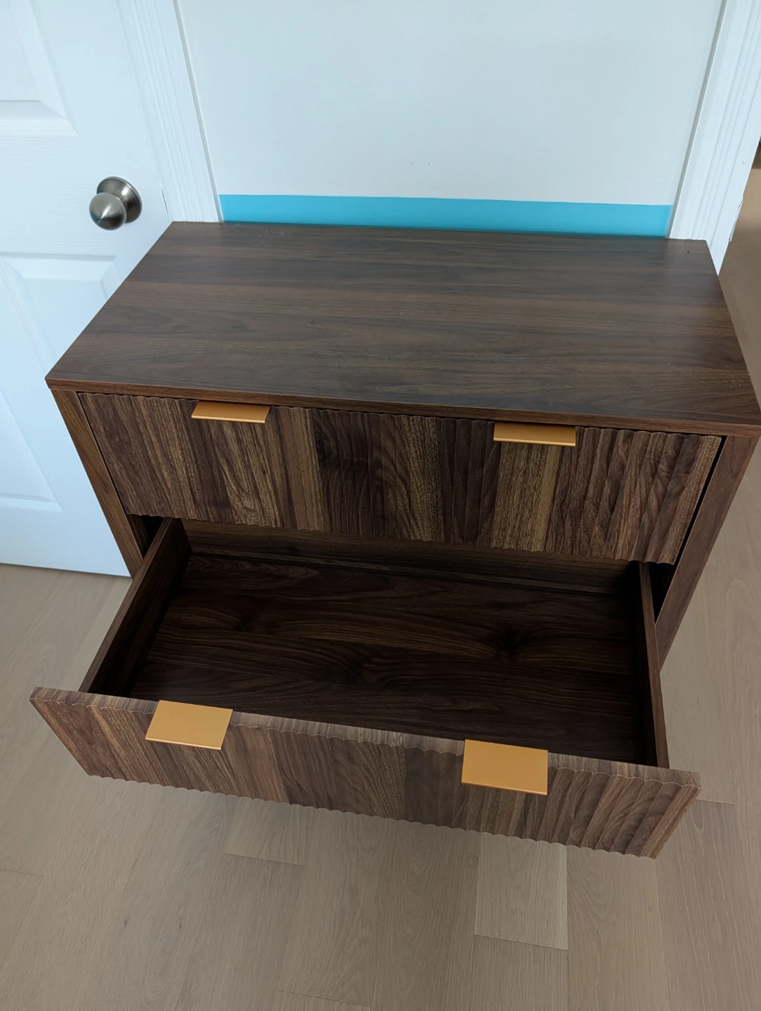 Wayfair 4-Drawer Walnut Finish Dresser with Gold Handles - photo 2