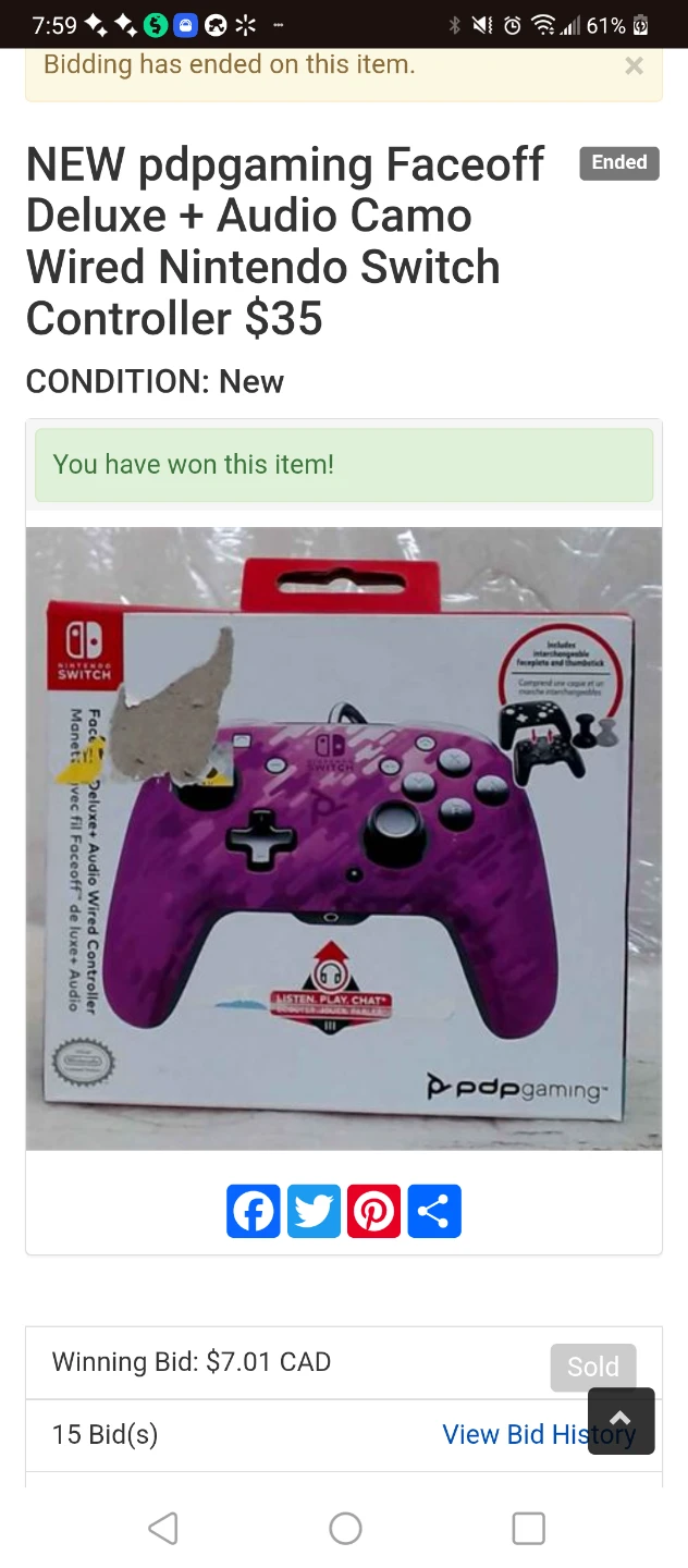 🧡BRAND NEW WIRED NINTENDO SWITCH PDP CONTROLLER CONTROLLER