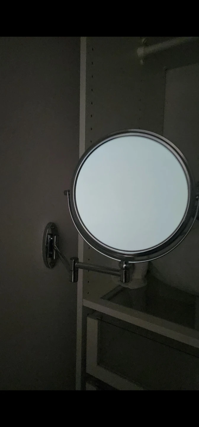 Chrome Wall-Mounted Makeup Mirror – Extendable & Double-Sided - photo 2