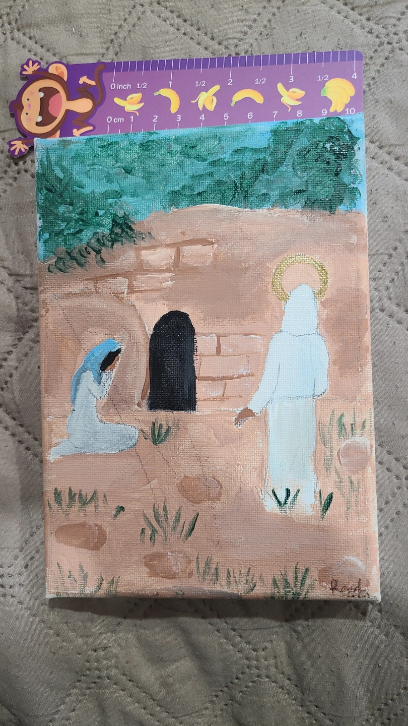 Hand-painted religious canvas art