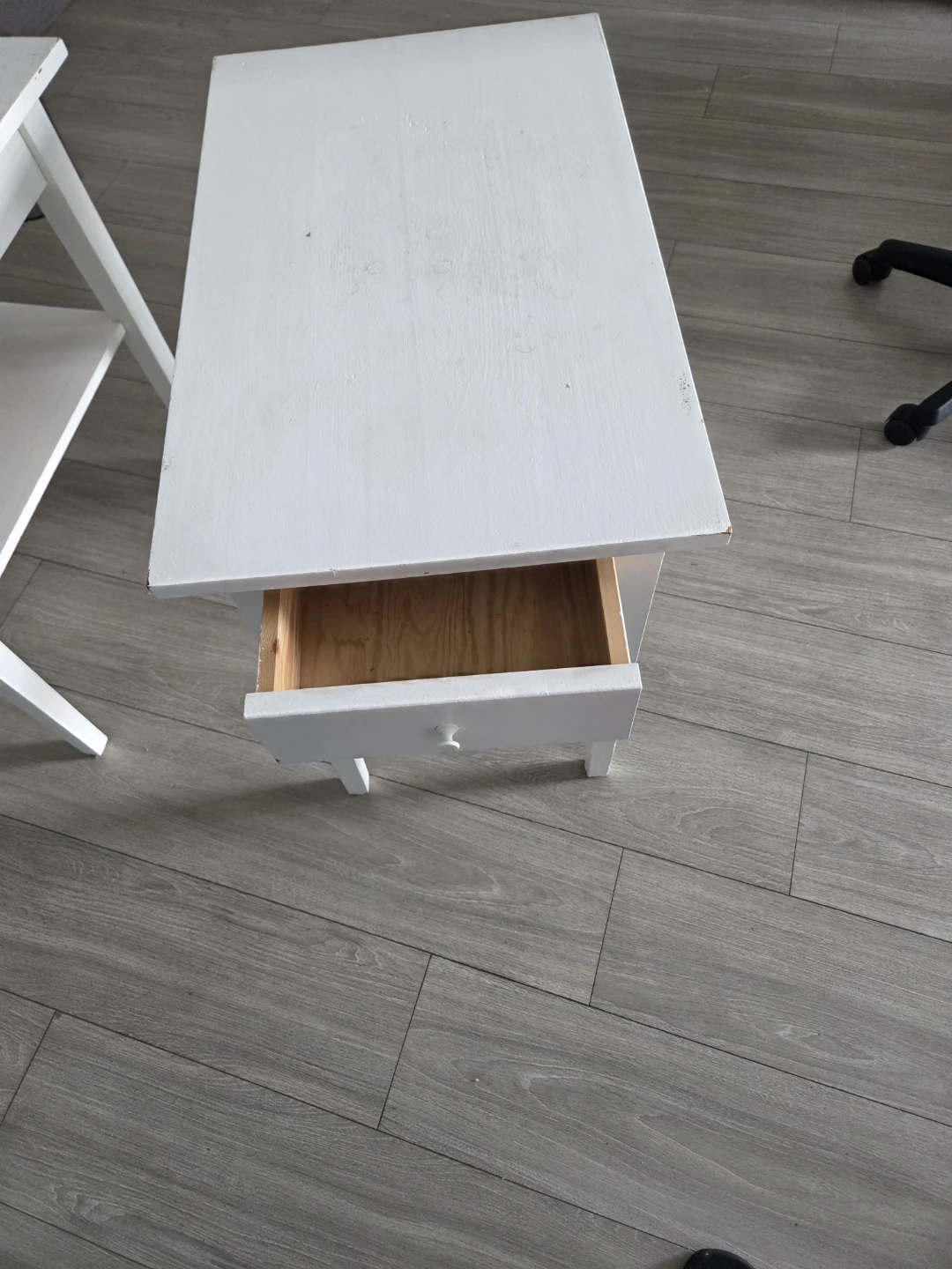 White painted wooden side table
