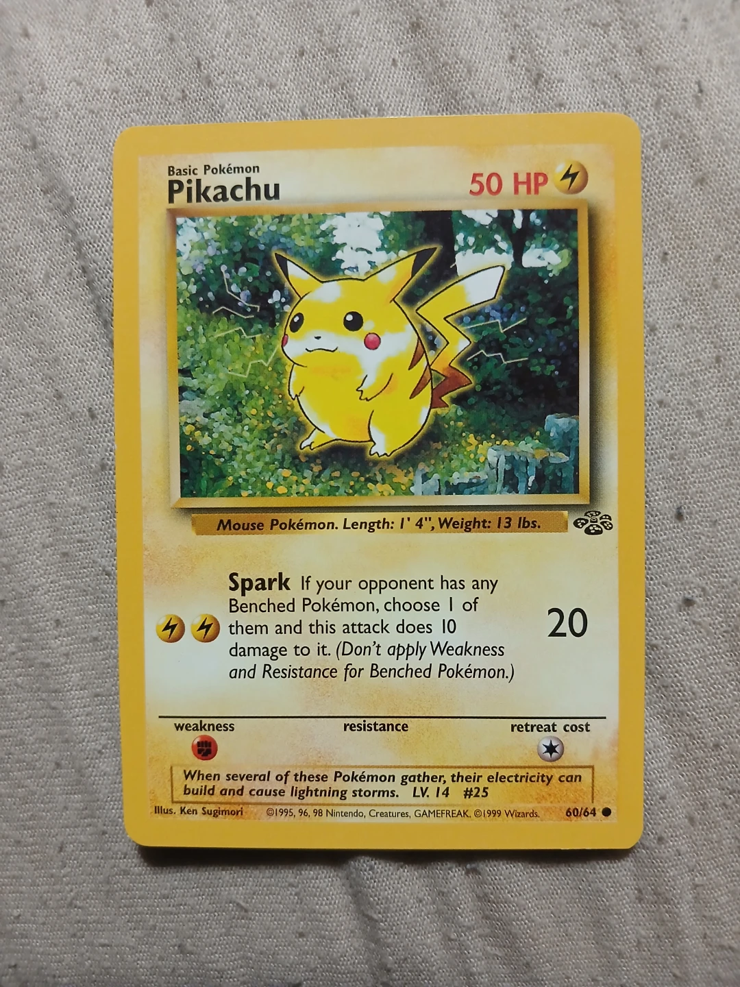 Pikachu 60/64 1999 Pokémon Card