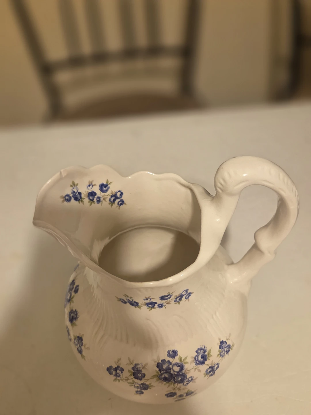 Vintage Floral Ceramic Pitcher - photo 4