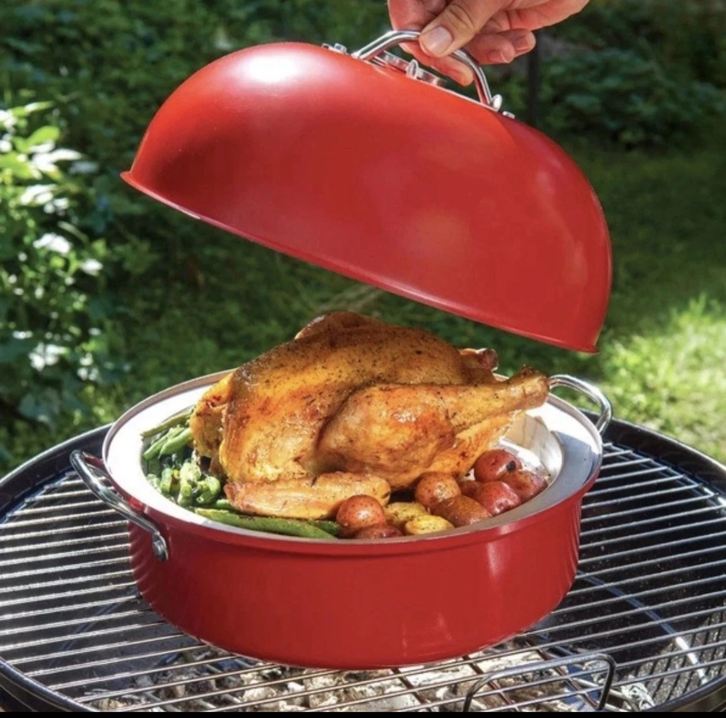 Red Stove Top Smoker and Roaster - photo 2