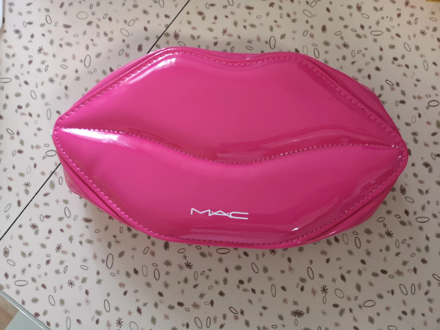 MAC Cosmetics Pink Lip-Shaped Makeup Bag