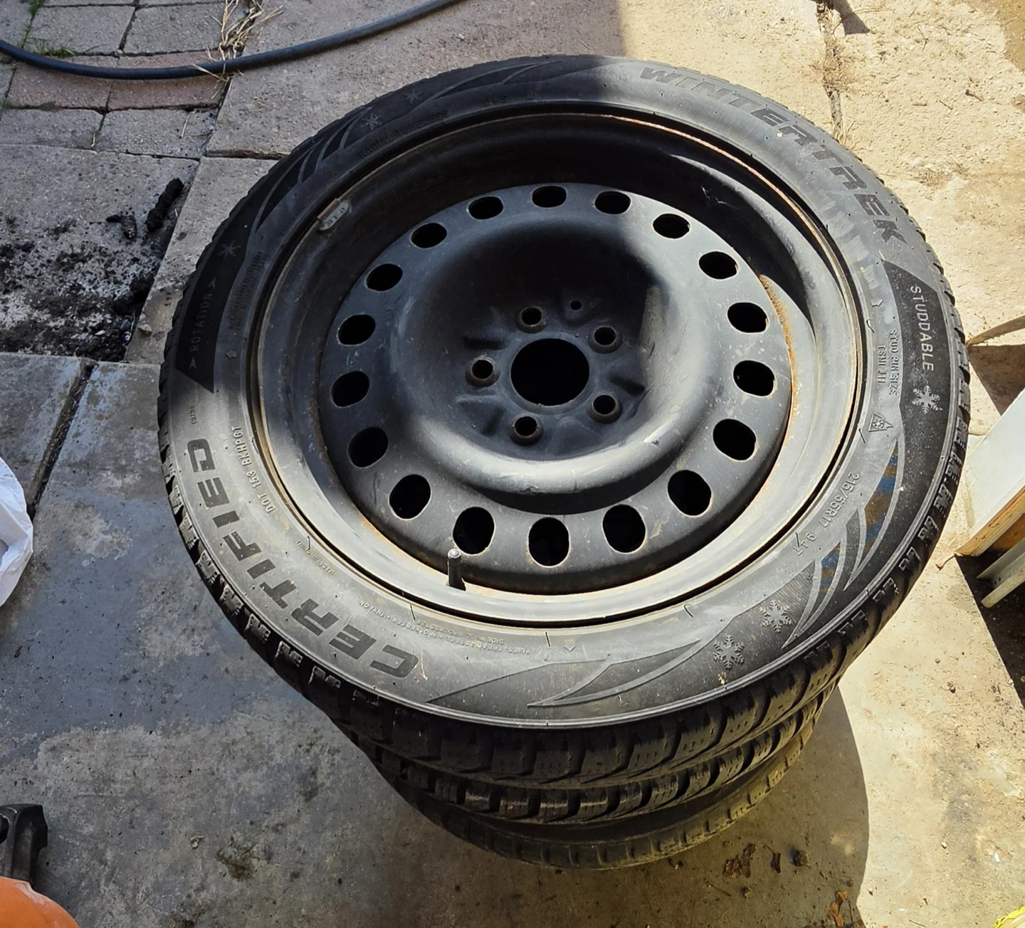 4 tires with rims Certified Wintertrek Tires 215/55R17