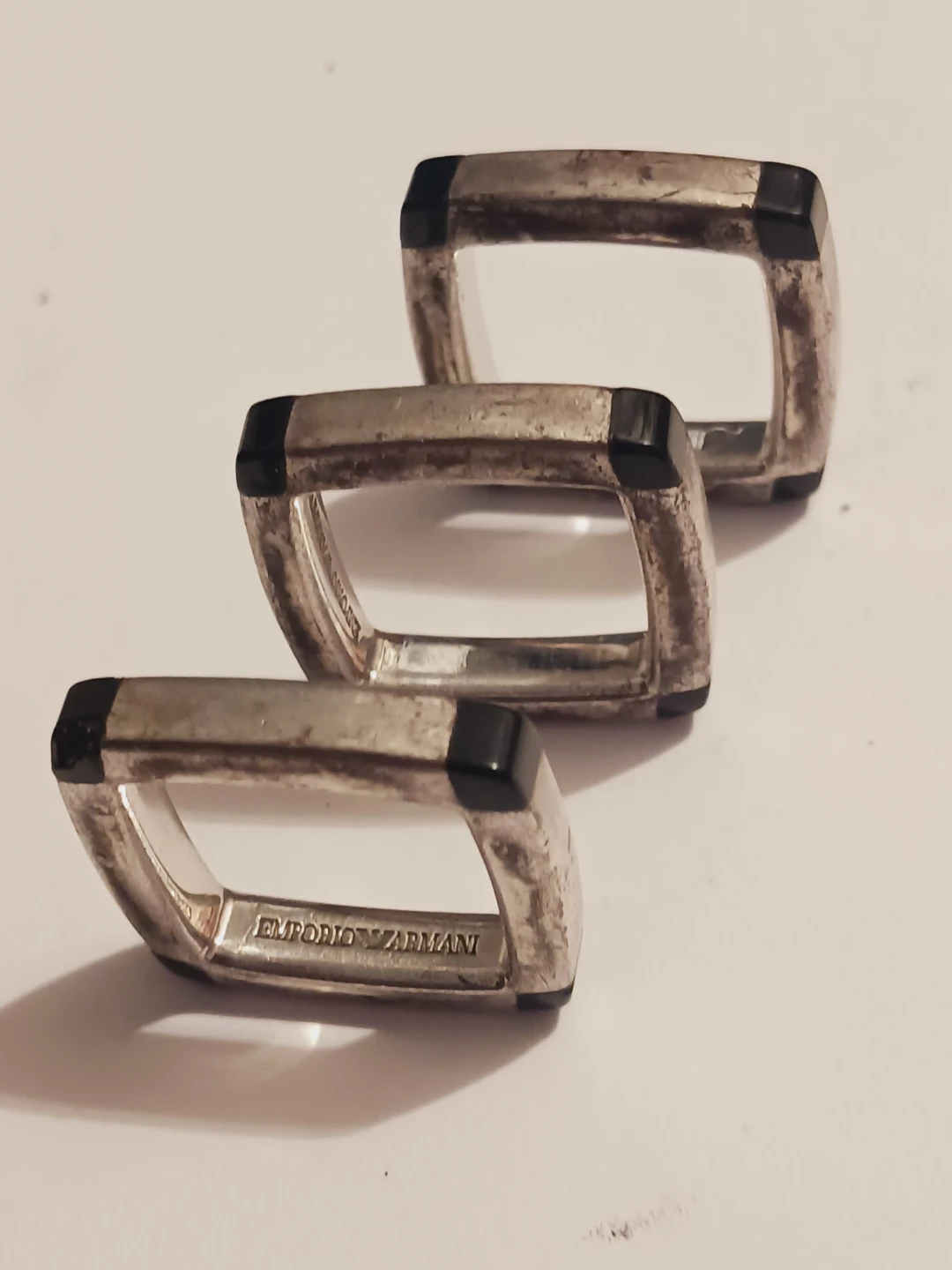 Lot of 3× Emporio Armani 925 Stamped Sterling silver Rings - photo 3