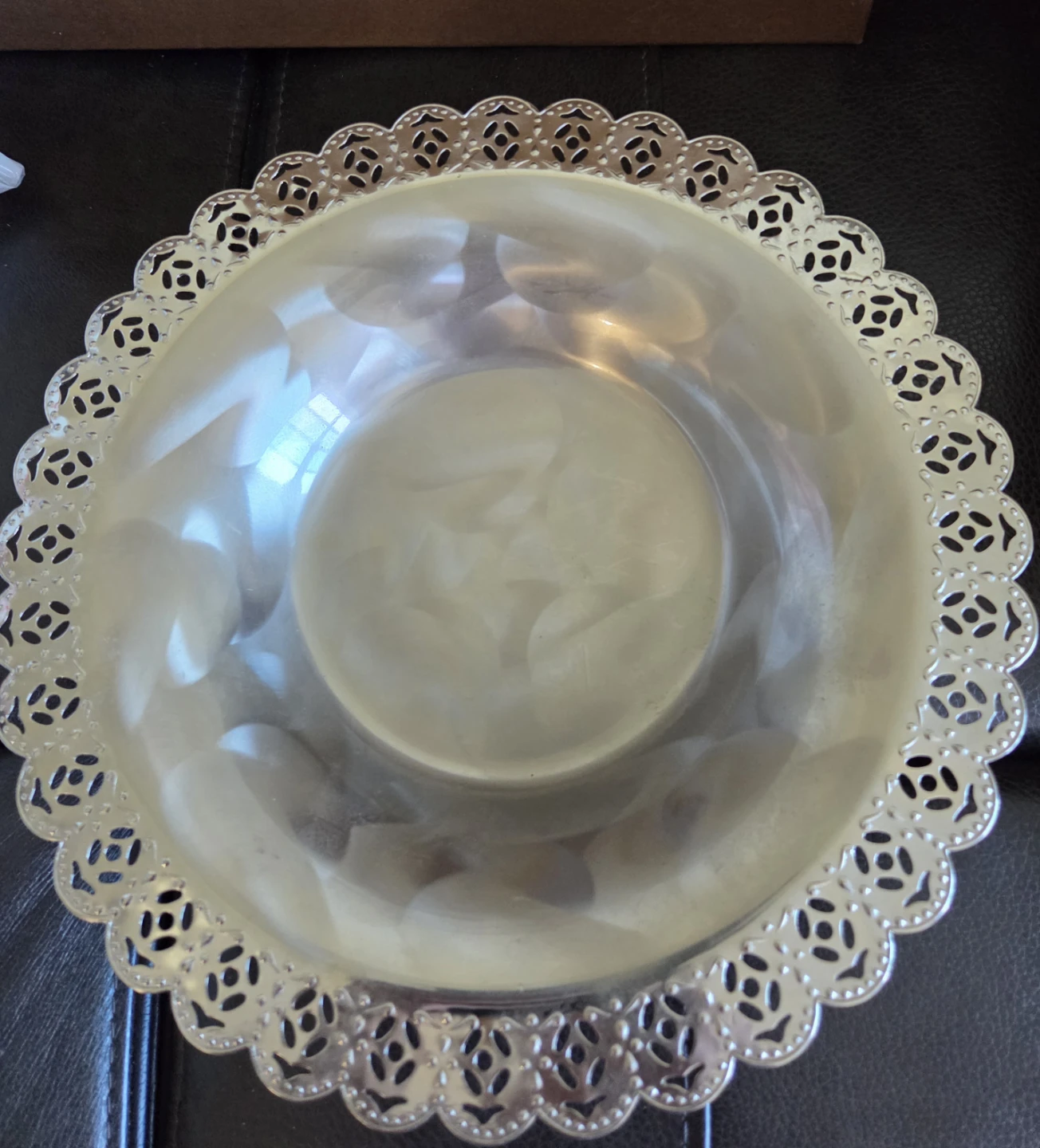 J. Marttan Silver Tone Pedestal Dish