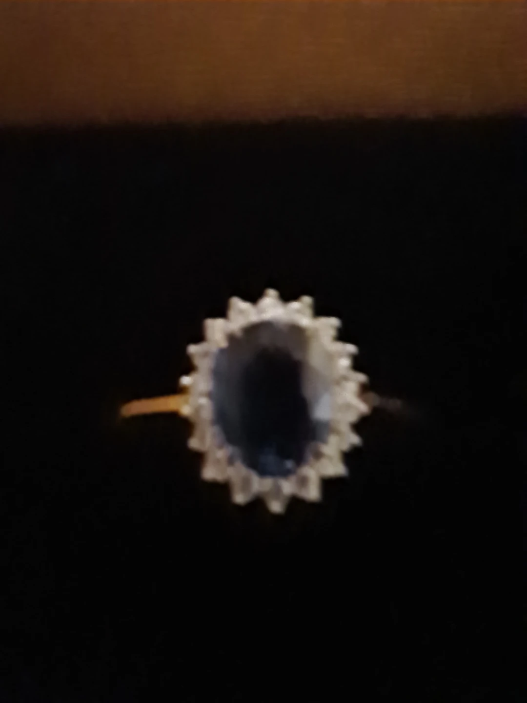 18K Gold Sapphire and Diamond Halo Ring