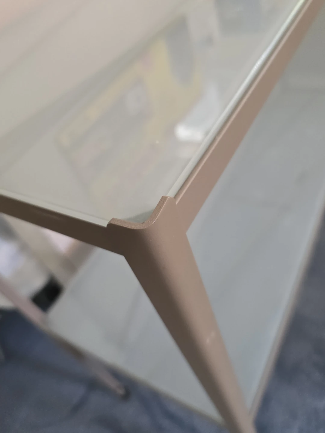 Metal and Frosted Glass Console Table - photo 3