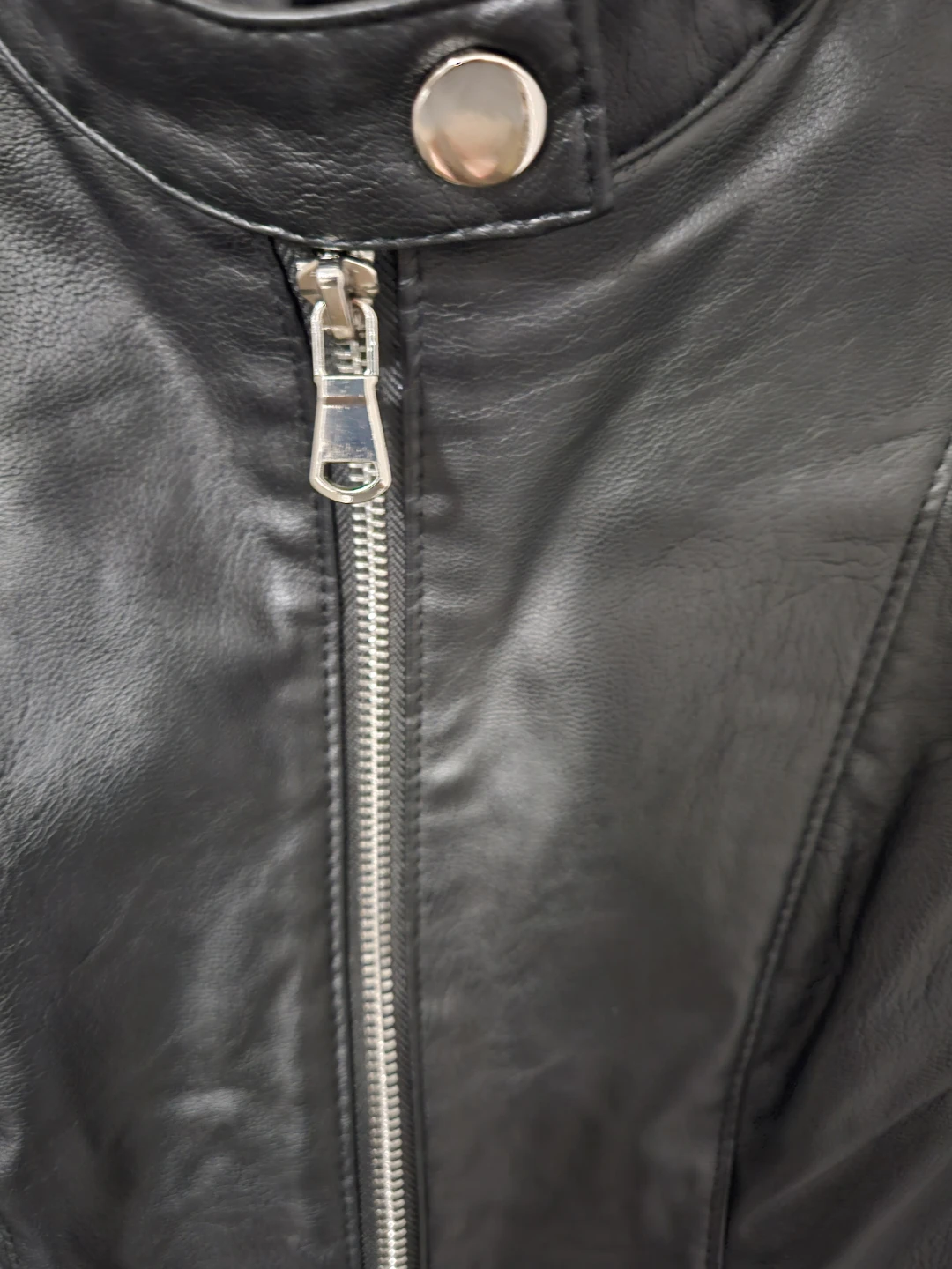 Black Faux Leather Moto Jacket - photo 4