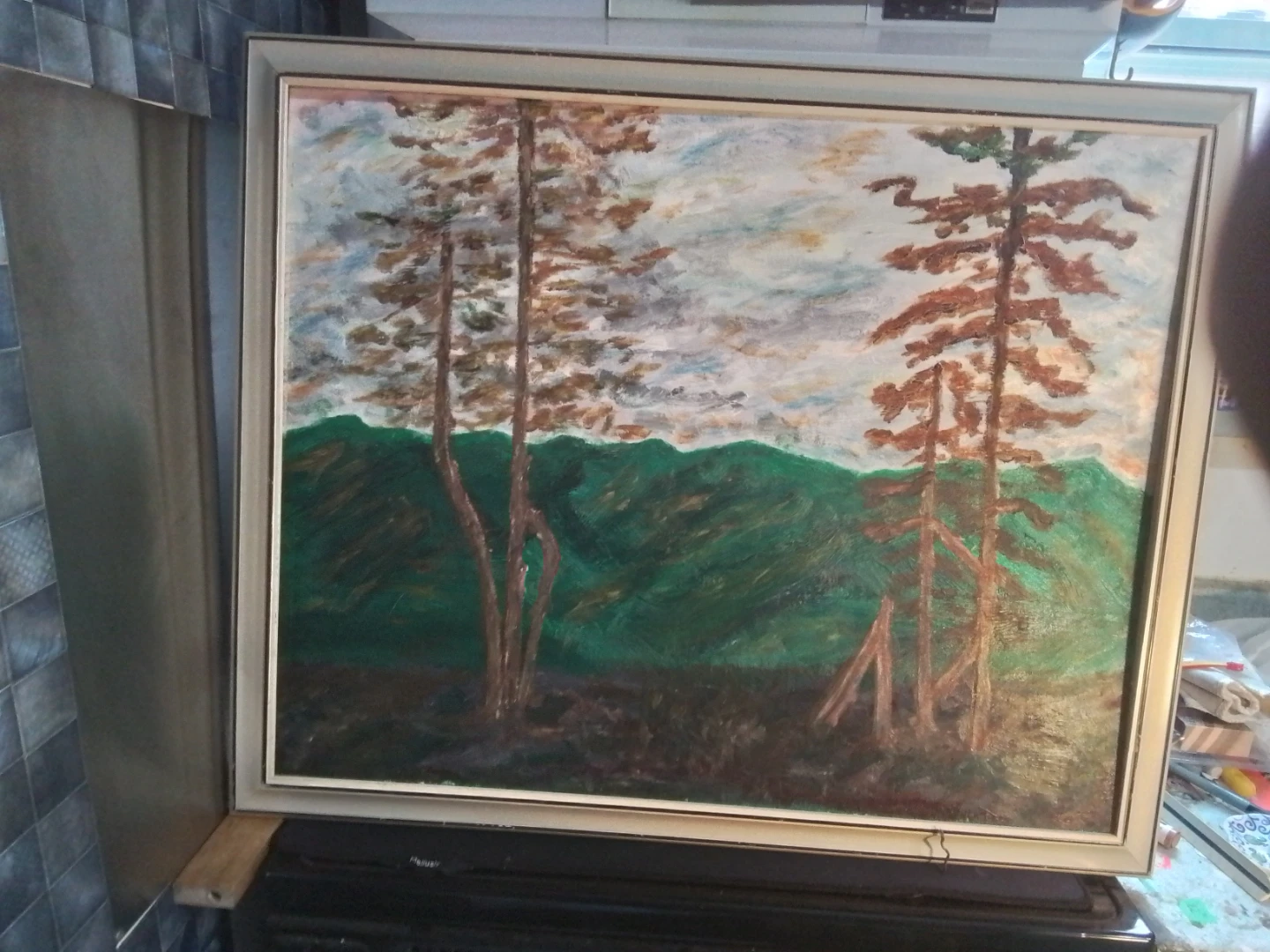 Vintage Mid-Century Impressionist Mountain Landscape