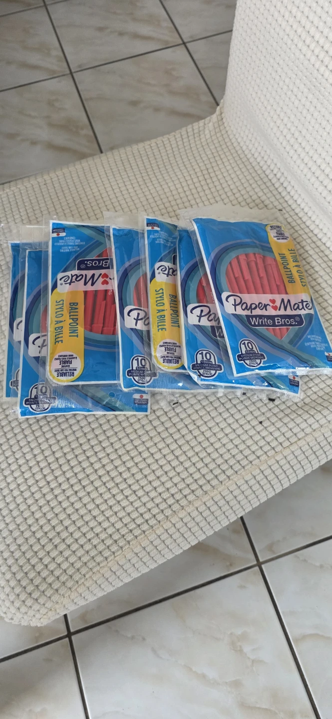 7 packs Paper Mate Write Bros Ballpoint Pens 1.0mm