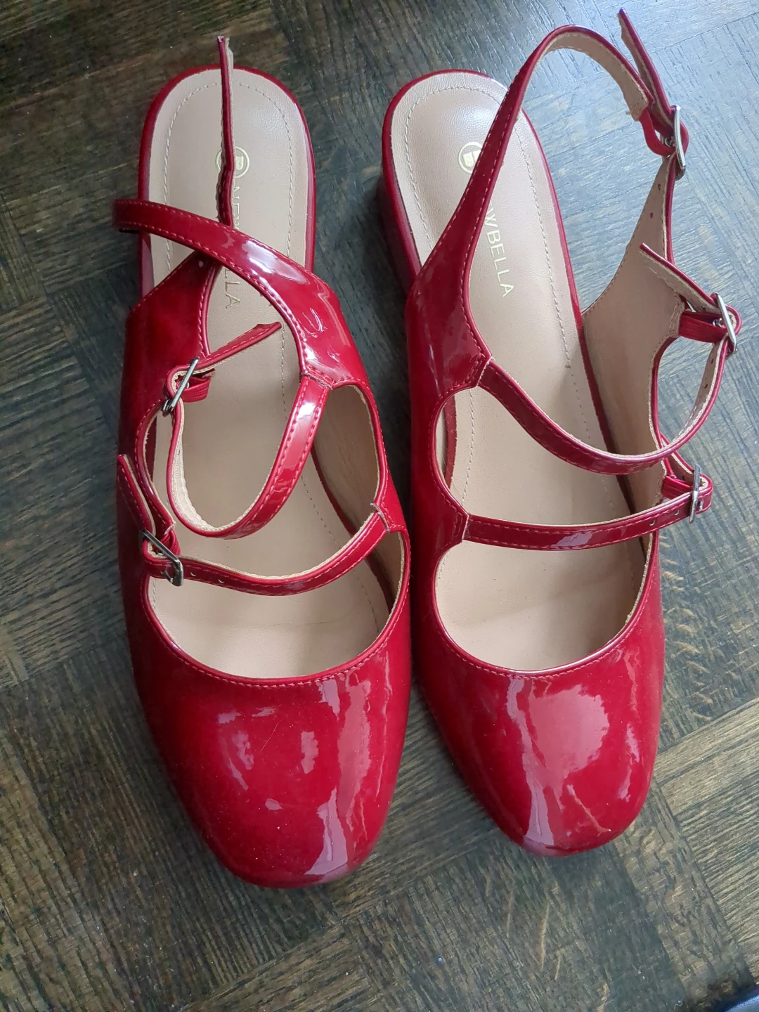 Newbella Red Patent Leather Slingback Heels - photo 2