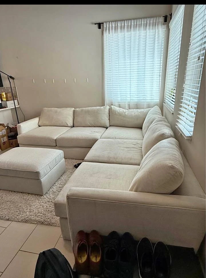 Beige Sofa+Working ottoman-Delivery available - photo 2