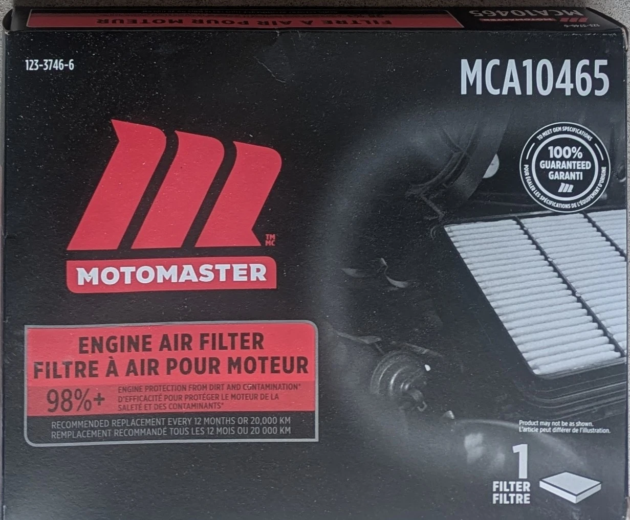 MotoMaster Engine Air Filter MCA10465