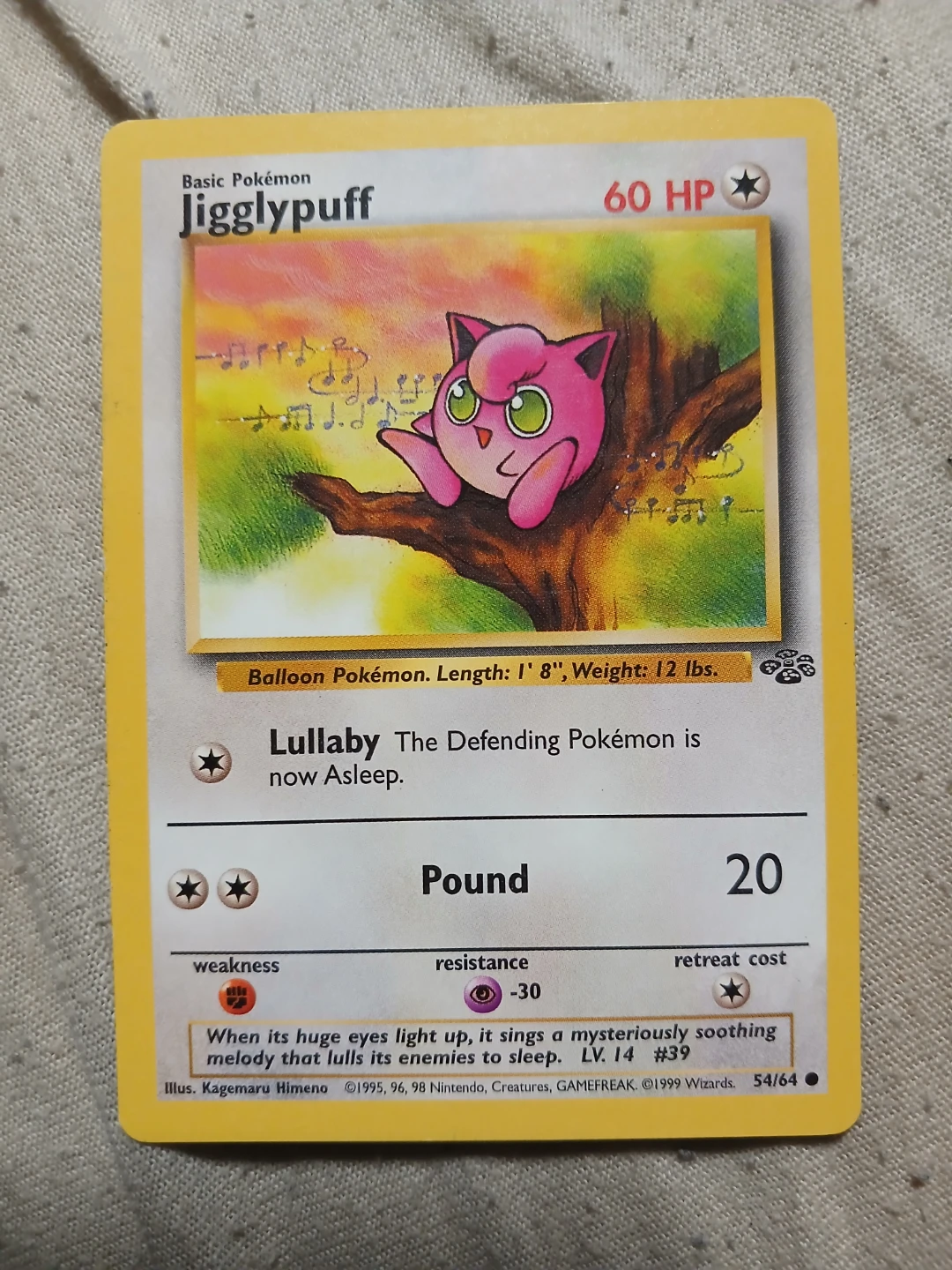 Jigglypuff 54/64 1999 Pokémon Card