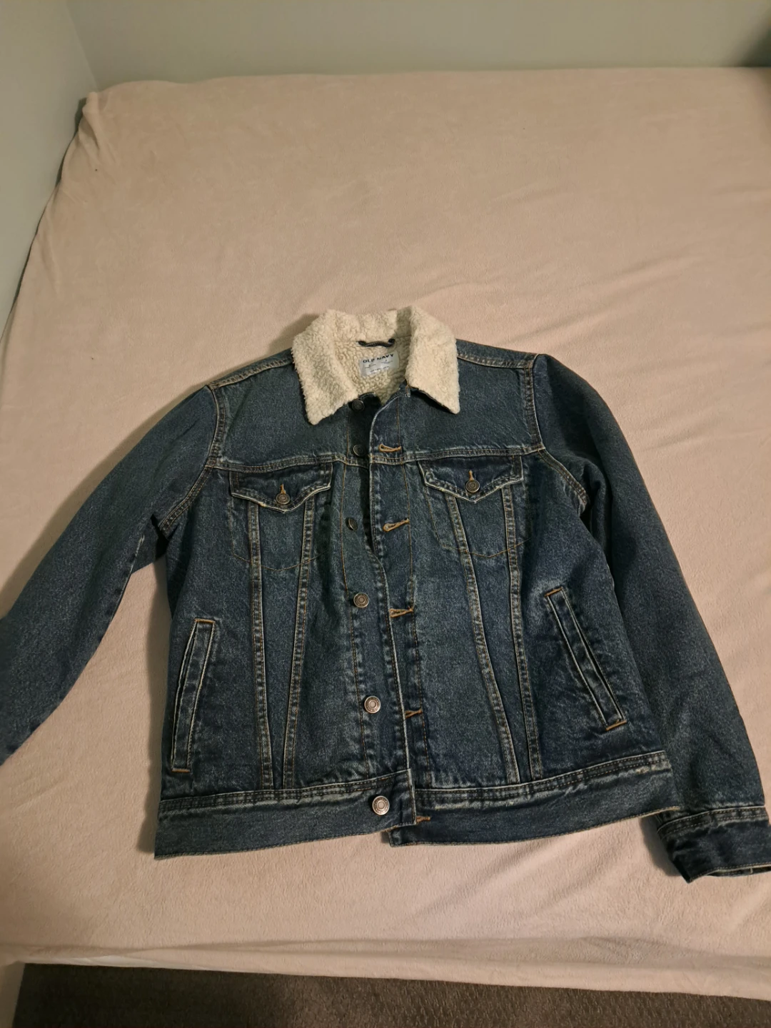 Small Old Navy Sherpa-Lined Denim Jacket
