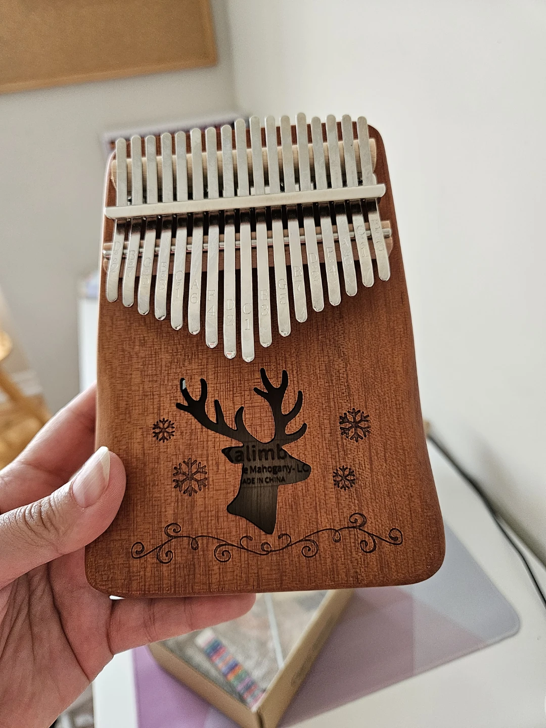 NWT Cega 17-Key Solid Wood Kalimba - Complete Starter Set