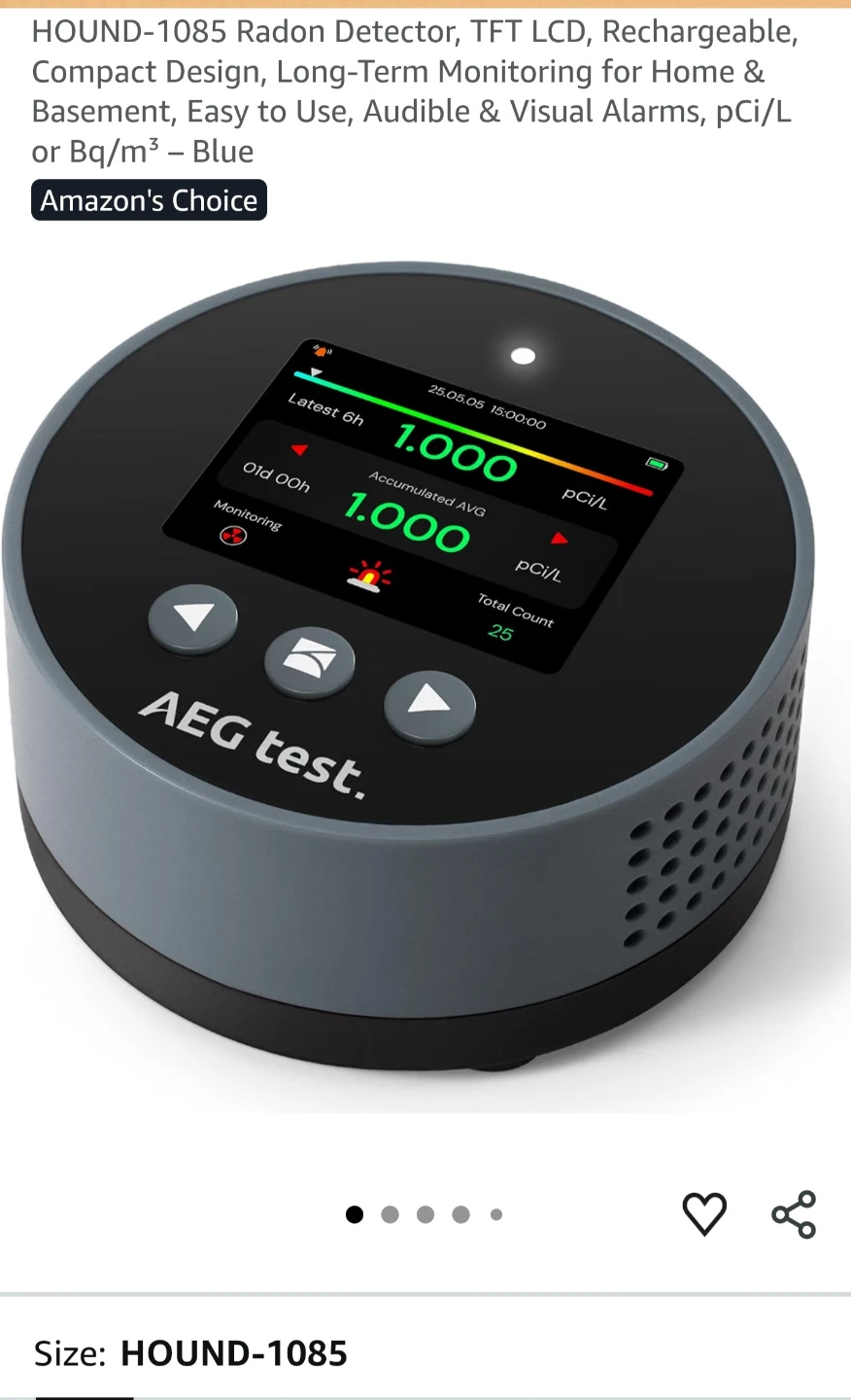 AEG test. HOUND-1085 Radon Detector - photo 3