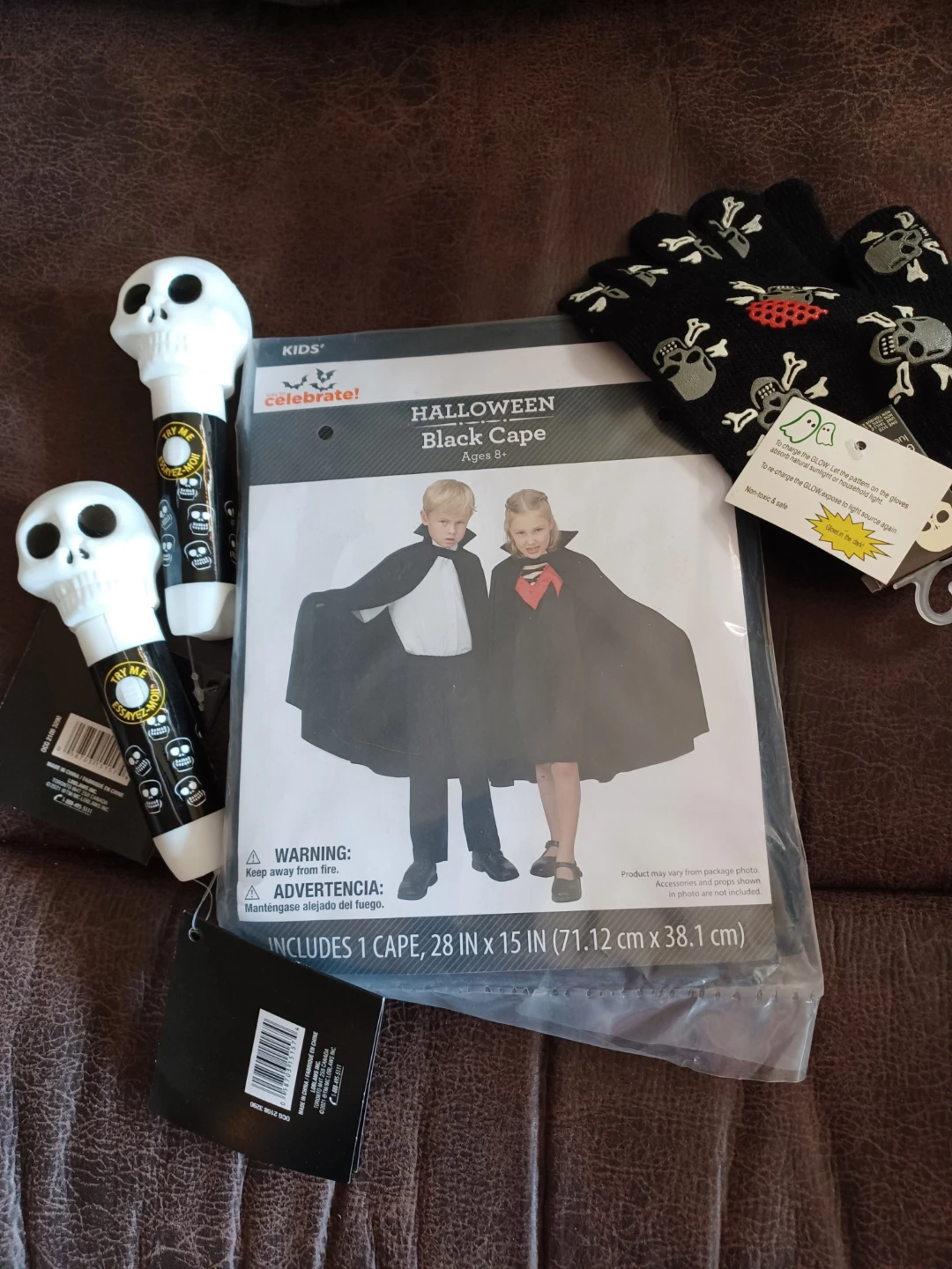 Celebrate! Halloween Black Cape and Gloves - Ages 8+