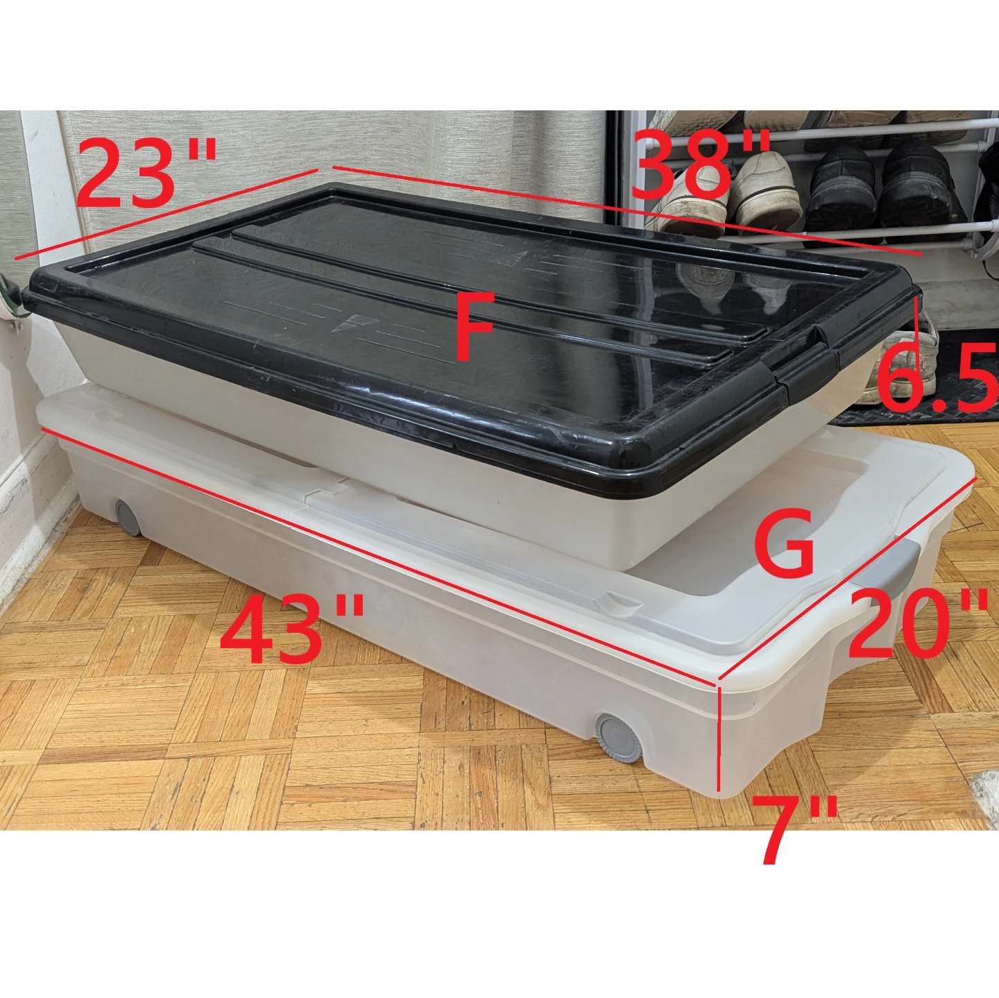 Used Box Storage Organizer, Under Bed Storage Bins