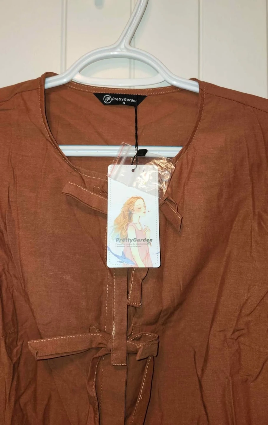 PrettyGarden Brown Long-Sleeve Blouse 🏈 - photo 2