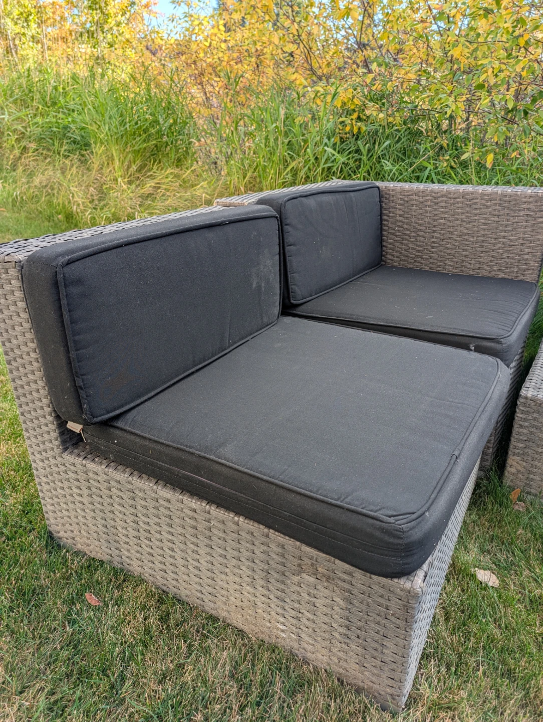Wicker Patio Dining Set with Glass Top Table - photo 2