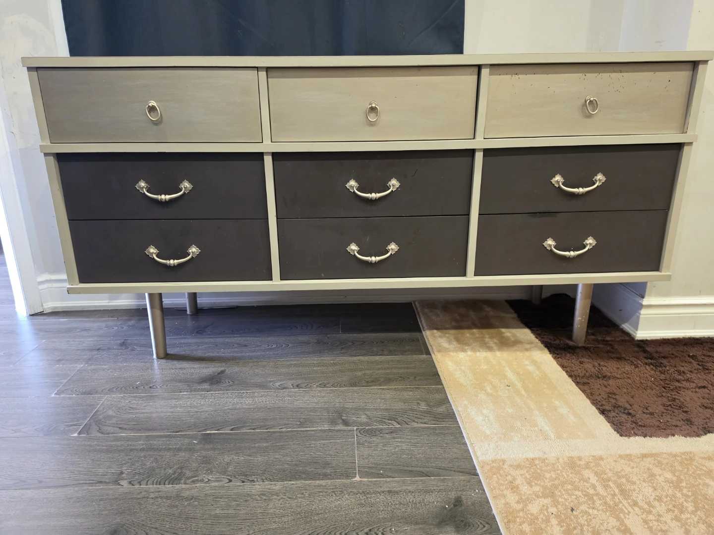 Two-Tone Nine-Drawer Dresser