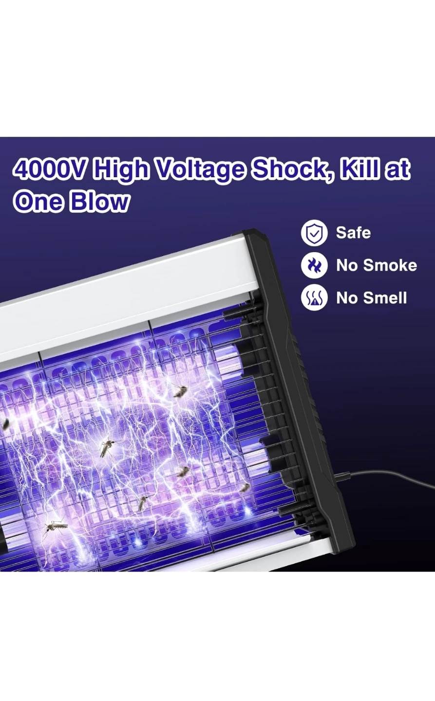 NewPALONE Bug Zapper, LED Electric Fly Swatter Hanging Function - photo 3