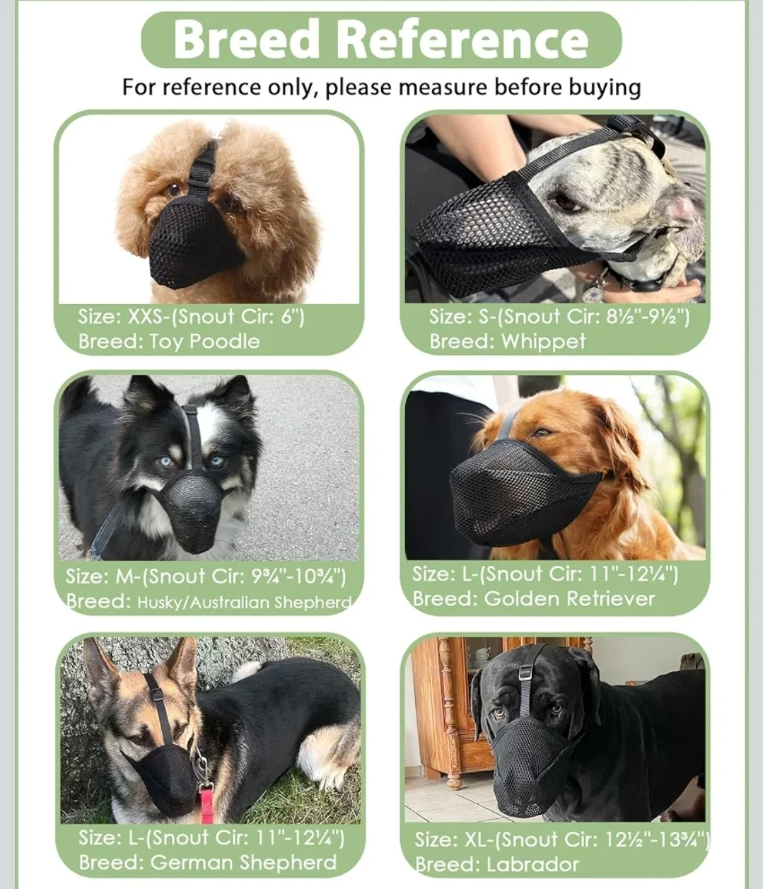 Soft Mesh Dog Muzzle, Black, Size XS - photo 5