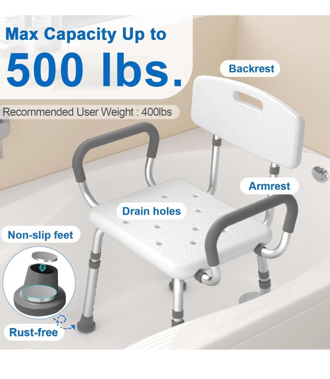 Homland Adjustable Shower Chair - photo 3