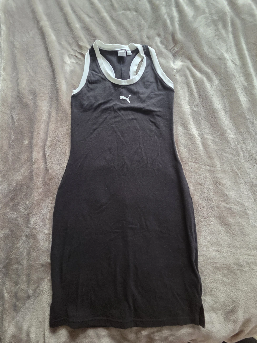 Puma Black Sleeveless Mini Dress with White Trim