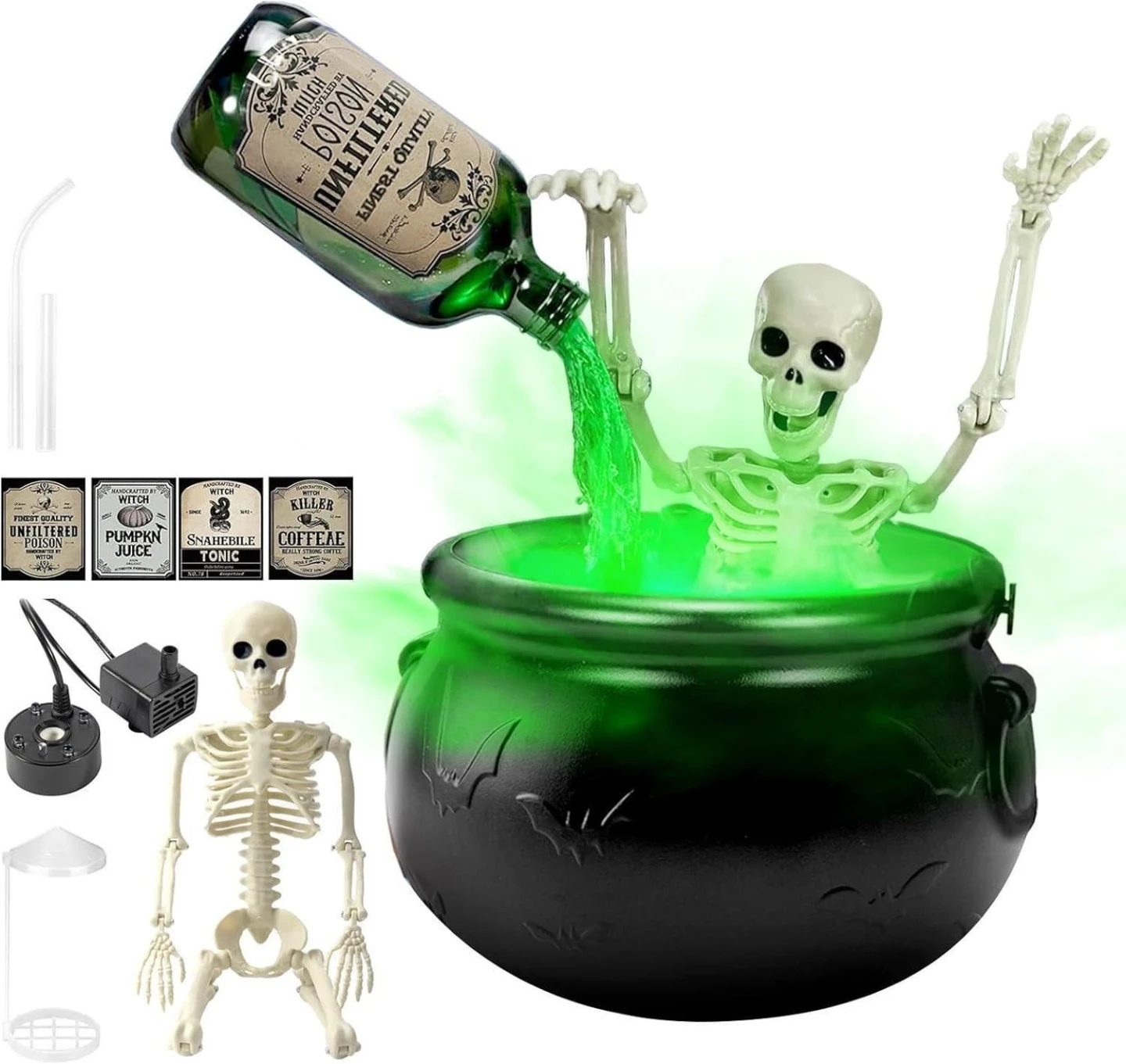 Halloween Skeleton Cauldron Decoration