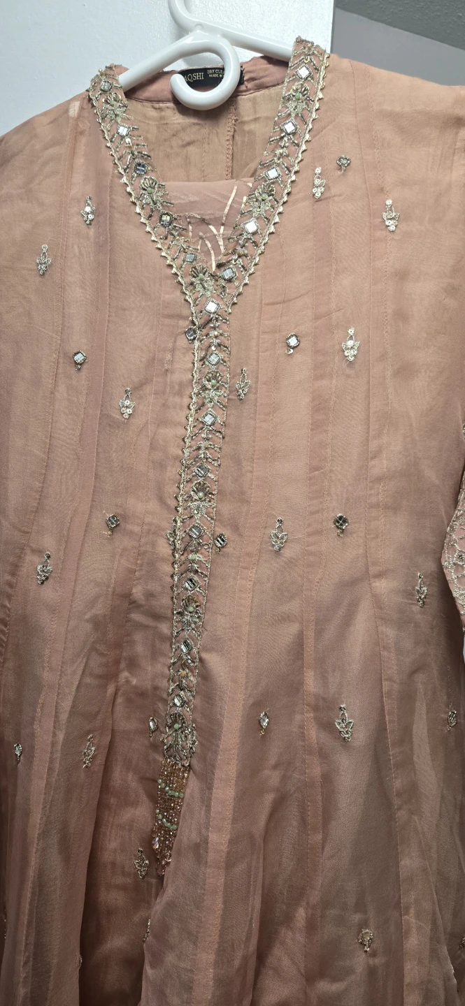 Pink Embroidered Kameez with Mirror Work - photo 5
